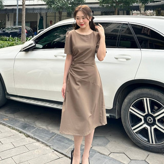 Đầm nữ thiết kế rúm eo thanh lịch phù hợp đi chơi, đi làm có bigsize U&M (V626)