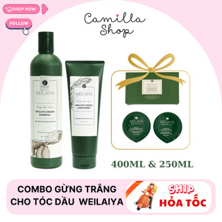 Bộ dầu gội gừng Weilaiya, giảm rụng kích mọc tóc cho tóc dầu và tóc khô