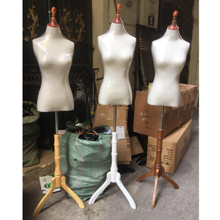 Manocanh nữ không tay, chóp gỗ,chốt giữa cao cấp bọc vải
