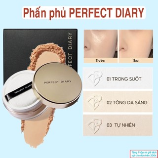 Phấn phủ kiềm dầu perfect diary 7g chống thấm nước, làm mịn da, kiểm soát dầu lên đến 12h