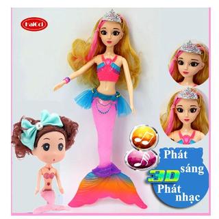 Combo 2 Búp Bê Tiên Cá Biết Hát Phát Sáng +Kèm Búp Bê Tiên Cá Nhỏ
