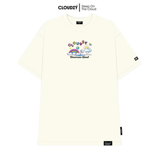 Áo thun nữ nam unisex tay lỡ phông localbrand CLOUDZY form rộng teen cổ tròn trắng oversize TOMORROW