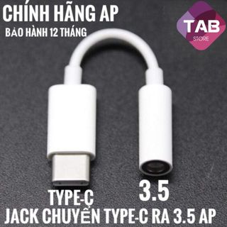 Jack chuyển typec ra 3.5 chính hãng dùng cho ip - bảo hành 12t