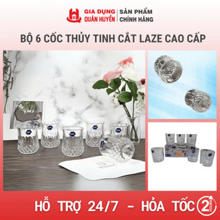 Bộ 6 cốc thủy tinh cắt laze cao cấp 2001
