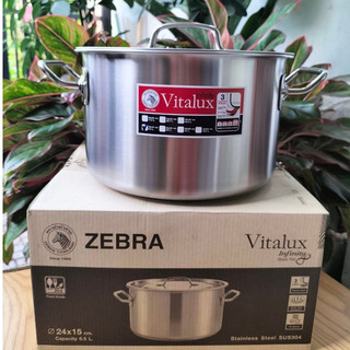 Nồi hầm Inox Vitalux Infinity 3 đáy nắp Inox 24x15cm 6.5L - 171344
