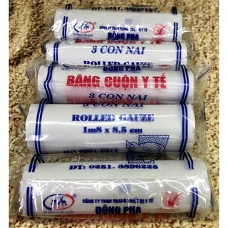Combo 5 cuộn băng cuộn y tế Đông Pha 3 con Nai chăm sóc vết thương - Gạc cuộn y tế Đông Fa 1,8m x 0,85cm/ cuộn