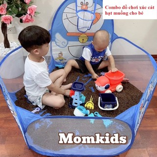 Combo đầy đủ bộ đồ chơi xúc cát hạt muồng kèm 2 bộ đồ chơi