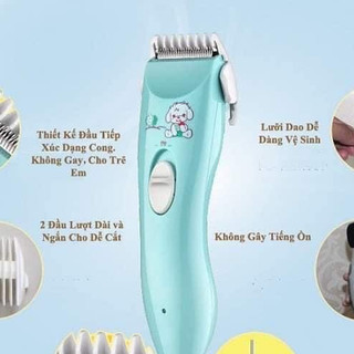 Tông đơ cắt tóc cho bé trẻ em cầm tay sạc điện TOIR 102 tiếng ồn thấp hình con cún đáng yêu