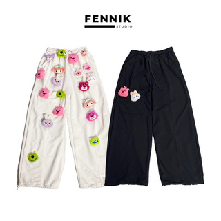 Quần kèm gấu ống rộng unisex chất thun thoải mái dày dặn