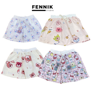 [ Tặng Gấu ] Quần short hoạ tiết chất đũi xốp dày dặn thoải mái freesize dưới 65kg
