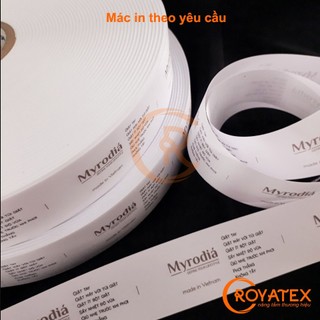 100c Nhãn Mác quần áo khổ 2.5cm và 4cm - Chất liệu satin lụa bóng đẹp