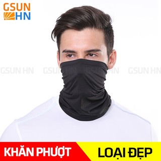 KHĂN PHƯỢT ĐA NĂNG MÀU ĐEN LOẠI ĐẸP ĐỘ BỀN CAO, VẢI TRƠN CO DÃN, MỀM MẠI, THOÁNG KHÍ CHỐNG BỤI, NẮNG, CÔN TRÙNG