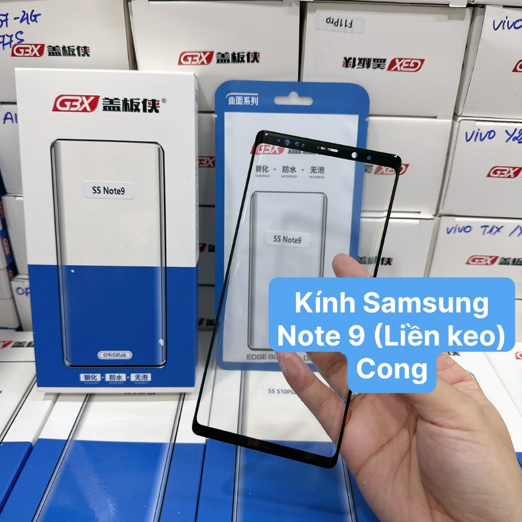 Kính ép Samsung Note 9 liền keo Oca zin (Cong)