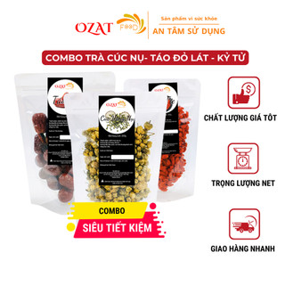 Combo trà hoa cúc nụ kỷ tử táo đỏ trái loại 1 giúp an thần ngủ ngon giảm căng thẳng | OZAT FOOD