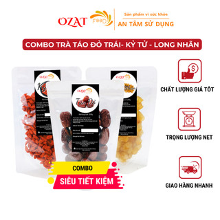 Combo trà dưỡng nhãn táo đỏ kỷ tử long nhãn làm đẹp da táo 200G kỷ tử 100G long nhãn 100G |OZAT FOOD