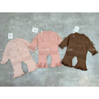 Set Bộ Len nơ hàng Quảng Châu cao cấp cho bé gái