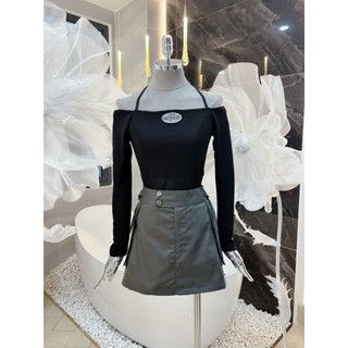  Sét Áo Lưới Trễ Vai Mix Chân Váy KaKi Túi Hộp Cạp Thấp Bigsize Kim Ngân Từ 50kg Đến 100kg S M L XL XLL SBX1417 