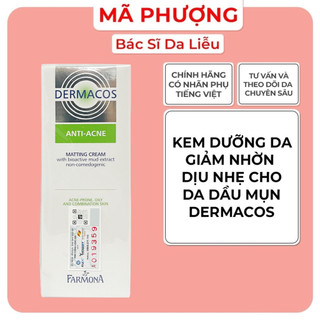 Kem dưỡng Giảm nhờn dịu nhẹ da dầu mụn Dermacos Farmona Anti Acne Matti - Bác Sĩ Mã Phượng