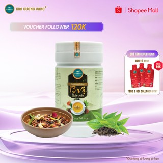 Trà Thảo Mộc Đông Trùng Hạ Thảo Gạo Lức Hoa Hồng 13 Vị  Kim Cương Vàng Hộp 450g