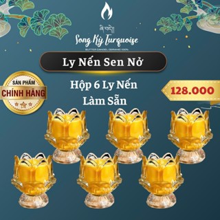 [Làm Sẵn] Hộp 6 Ly Nến Bơ Sen Nở Làm Sẵn Cháy Không Khói, Nến Bơ Cúng Phật, Cúng Dường