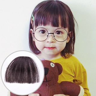 Kẹp Tóc Giả Cho Bé Mái Trước Thưa Ngang Rất Xinh Xắn Có 2 màu Đen và Nâu Đen