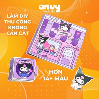  Đồ chơi giấy kuromi thủ công làm sổ yên tĩnh ngôi nhà búp bê DIY không cần cắt 