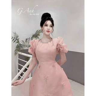 Đầm dự tiệc đầm thiết kế hở quai xanh xinh xắn