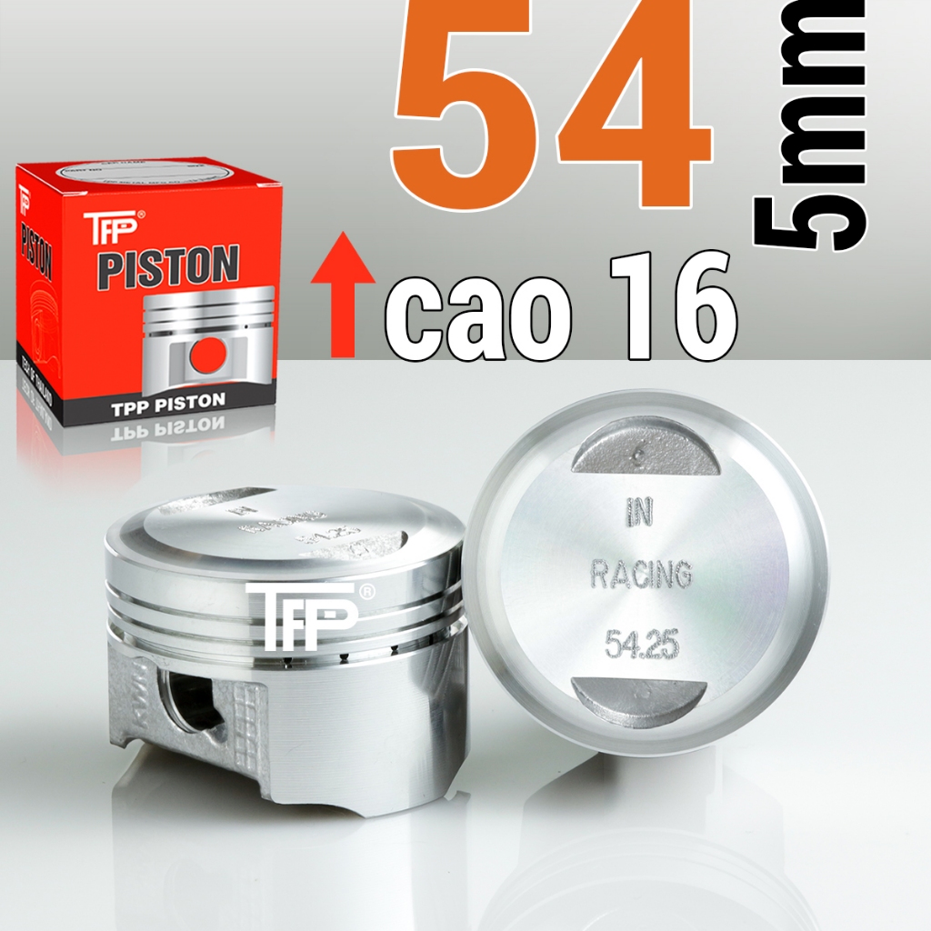 [TRÁI QUẢ PISTON 54] cao 16mm tùy chỉnh cho Wave Dream Sirius Piston xe máy LẺ hoặc bộ, Phụ tùng TPP