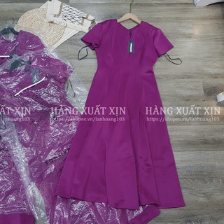 Đầm váy công sở Tmy dáng midi vải poly mềm dẻo co giãn