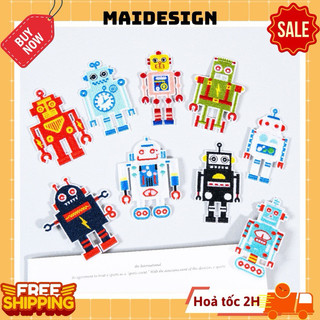 Miếng vá dán quần áo rách, hình dán áo bị rách Hình Robot Người Máy Rô Bốt Maidesign