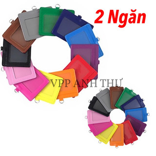 THẺ ĐEO BẢNG TÊN DA 2 NGĂN CAO CẤP