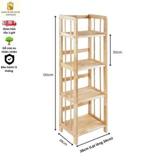 Kệ Sách Gỗ 4 Tầng Ngang 38cm