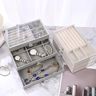 Hộp đựng acrylic ba lớp, hộp đựng trang sức đồng hồ, hộp đựng trang sức, chất liệu nhung