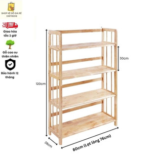 Kệ Sách Gỗ 4 Tầng Ngang 80cm