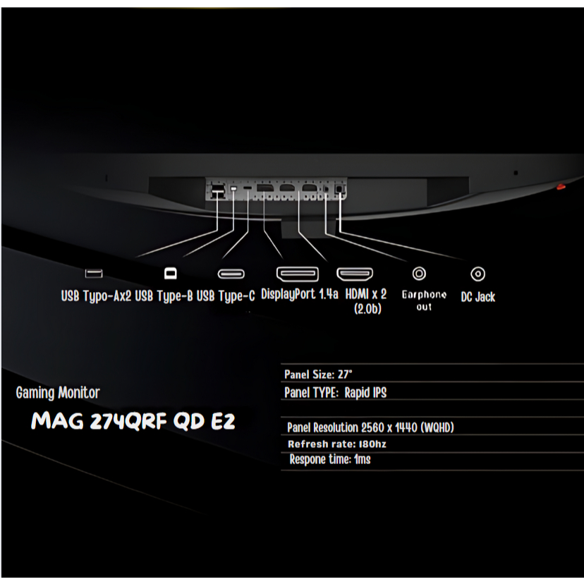 Màn hình MSI MAG274QRF 27 inch 2K 180hz Rapid-IPS Type-C Gaming chính hãng S-Order | BigBuy360 - bigbuy360.vn