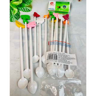 Set 6 muỗng dài khuấy HPB45 nhựa Hồng Phát - Cây khuấy đồ uống cao cấp Hofaco