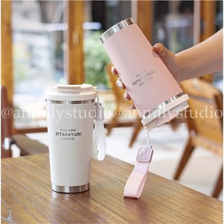 Bình giữ nhiệt SITARAYURI 500ML ANMILY CUP đựng cafe lõi thép không gỉ sus304 an toan có 2 đầu uống tiện lợi-[SITA500]
