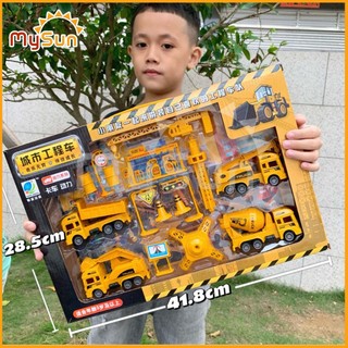 Bộ đồ chơi xe CÔNG TRÌNH mô hình cho bé trai xe Cần cẩu xe Ben xe Tải xe Trộn bê tông