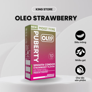 Bao cao su gai Oleo Lampo Strawberry hương dâu siêu mỏng kéo dài thời gian quan hệ