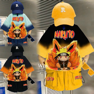 Bộ thun cotton Naruto in nổi cho bé