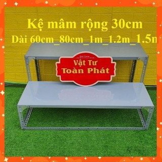 Kệ sắt V lỗ bậc thang 2 tầng (R30cm x Dài 60cm_80cm_1m_1,2m_1,5m) khung V3_V4
