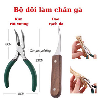 Bộ đôi Kìm rút xương chân gà vịt và dao rạch da thiết kế nhỏ gọn sắc bén và tiện lợi