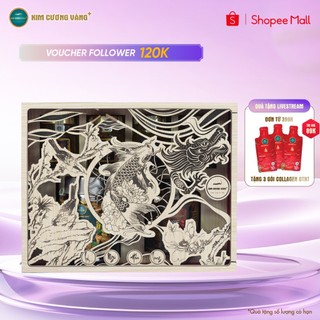 Combo quà tặng lý ngư hóa long kim cương vàng