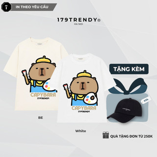 Áo thun cao cấp CAPYBARA Họa Sĩ Tee, Áo phông Unisex tay lỡ form rộng chất cotton 260gsm Premium 179Trendy OCCA001