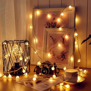 10M Dây Đèn Led Trang Trí Nhà Cửa Noel Lễ Tết Bóng Tròn Cắm Điện Ánh Sáng Vàng Nắng Ấm Áp