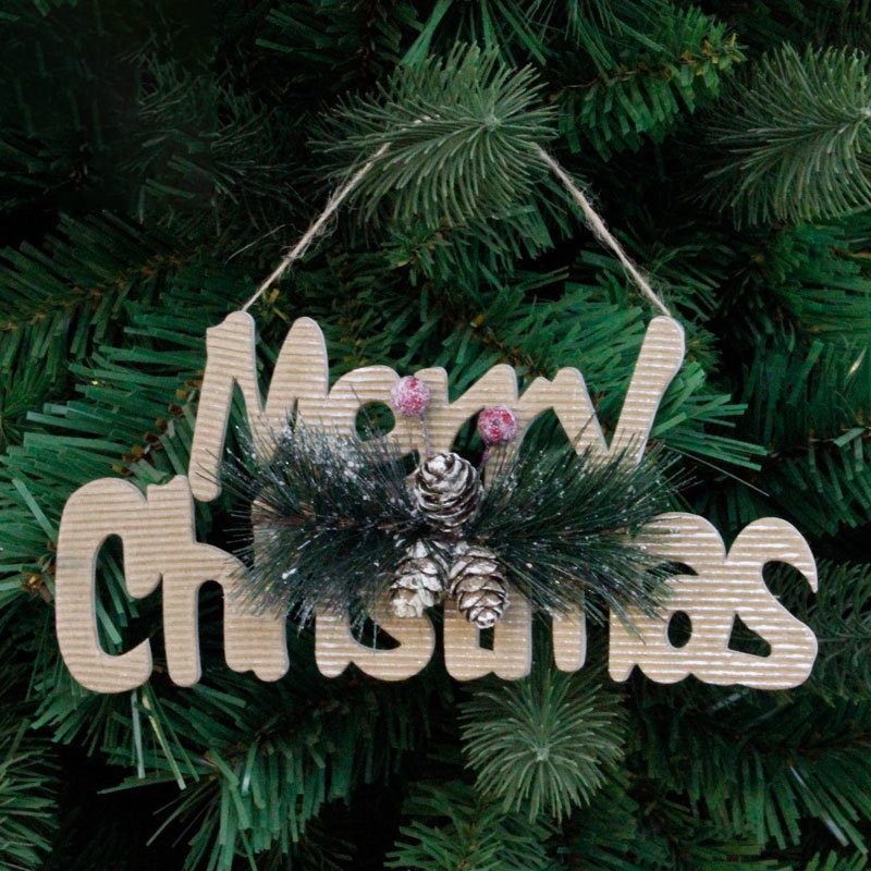 Chữ Merry Đính Quả Thông CH12 Treo Trang Trí Giáng Sinh, Cây Thông Noel