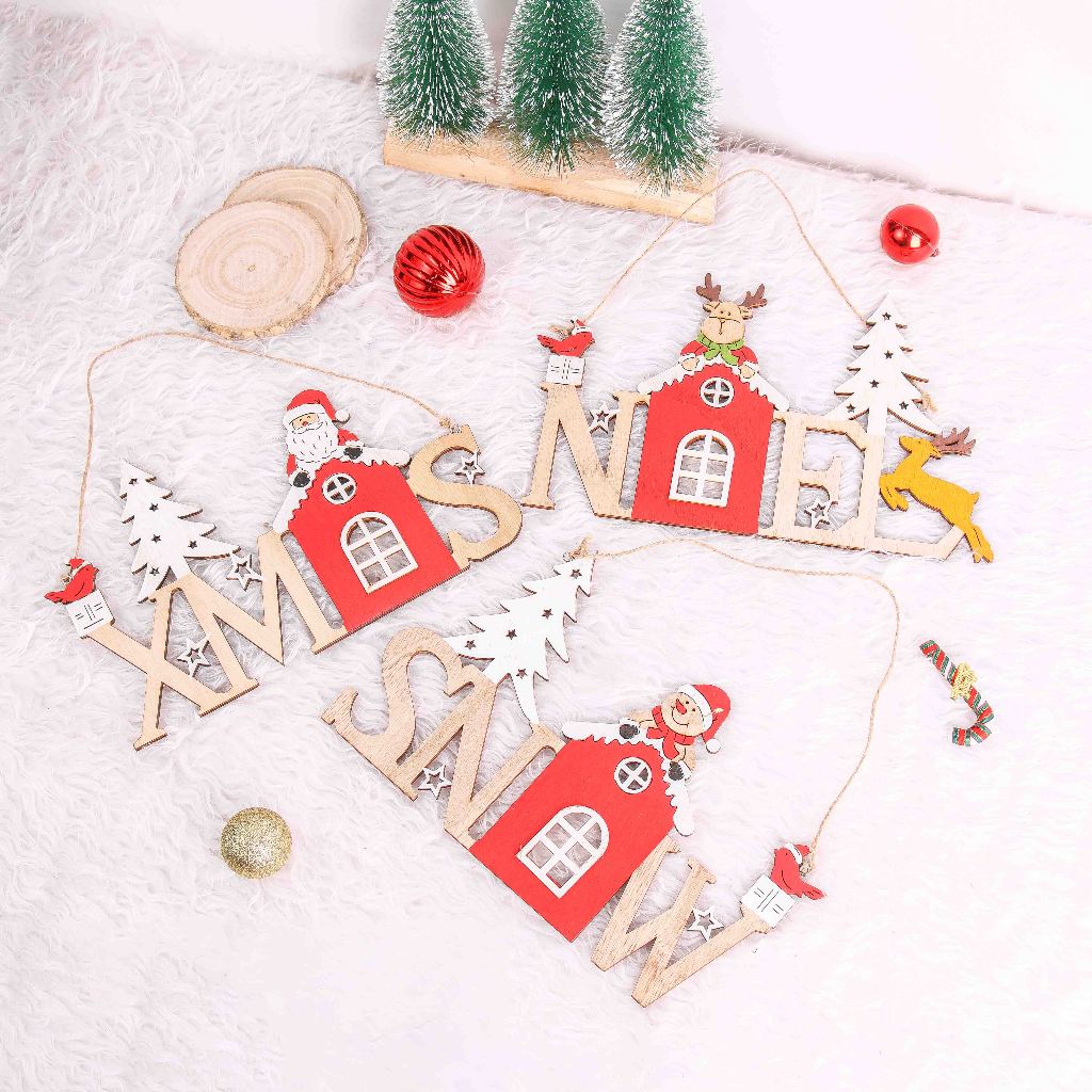 Chữ Gỗ Treo Trang Trí Noel GT46 Phụ Kiện Trang Trí Giáng Sinh Cây Thông