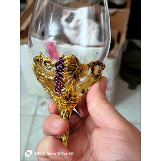 Bộ ly rượu vang dát vàng