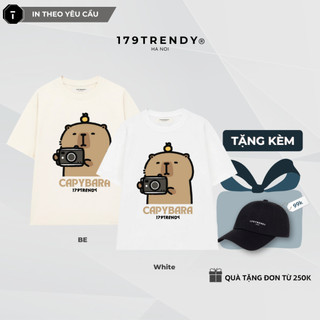 Áo thun cao cấp CAPYBARA PHOTO Tee, Áo phông Unisex tay lỡ form rộng chất cotton 260gsm Premium 179Trendy OCCA004