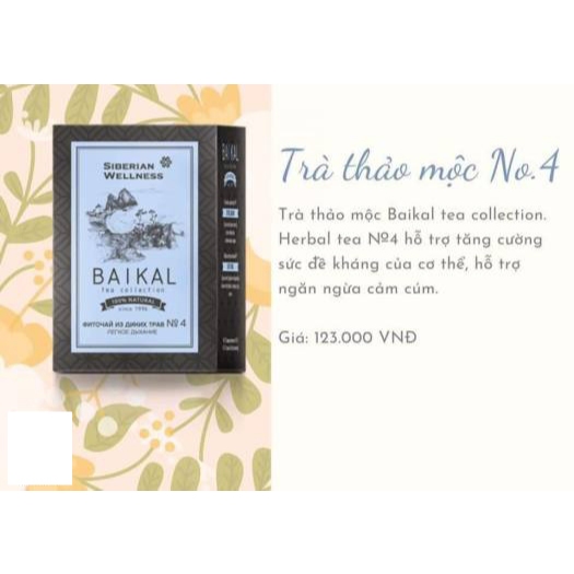 [Trà tăng sức đề kháng N4] Trà thảo mộc Siberian Baikal tea collection Herbal tea N4 - 30 gói